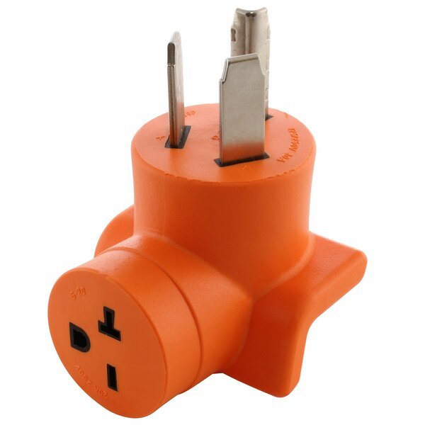 3-Prong Dryer Outlet to 6-20 20A 250V HVAC Female Adapter, Ac Works, Mfr#: AD1030620